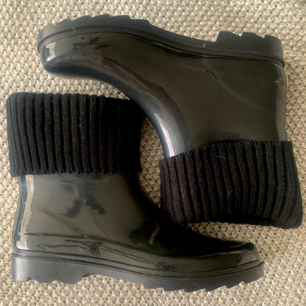 Patent leather boots